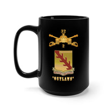 Load image into Gallery viewer, Black Mug 15oz - 2nd Bn 32nd Armor Branch w 32nd Armor Outlaws DUI X 300
