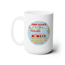 Load image into Gallery viewer, White Ceramic Mug 15oz - Just Cause - Fort Gulick - CZ w Map w Svc Ribbons
