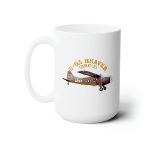 White Ceramic Mug 15oz - Army - U-6A Beaver (DHC-2)