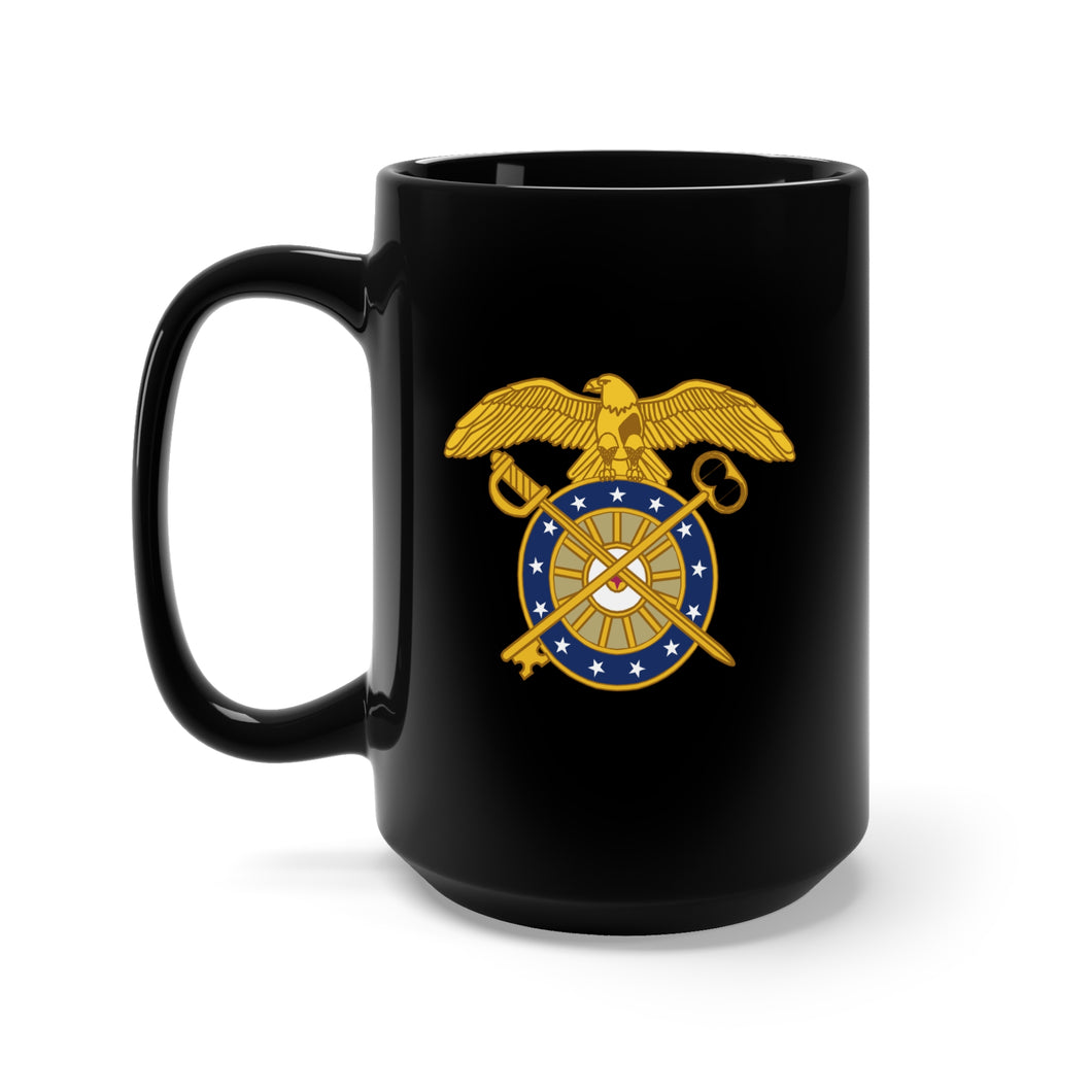 Black Mug 15oz - Army - Quartermaster Corps Branch wo txt