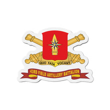 Load image into Gallery viewer, Die-Cut Magnets -SSI -  43rd Field Artillery Battalion - Red w Br - Ribbon X 300
