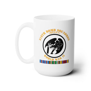 White Ceramic Mug 15oz - AAC - 318th Bomb Squadron - WWII w EUR SVC