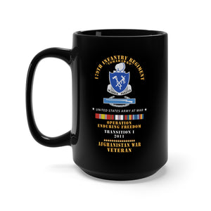 Black Mug 15oz - 179th Infantry Regiment - Tomahawks - Afghanistan - TRANSITION I - 2011 w CIB -  OIF - AFGHAN SVC X 300