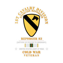 Load image into Gallery viewer, Kiss-Cut Vinyl Decals - Army - 1st Cavalry Division - SSI -Reforger 83 - COLD WAR Veteran w SVC X 300
