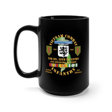 Load image into Gallery viewer, Black Mug 15oz - Army - Vietnam Combat Infantry w Alpha Company, 2nd Bn 28th Inf 1st Inf Div SSI TET Offensive w VN SVC X 300
