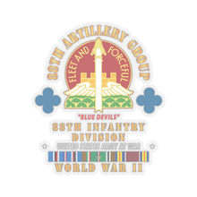 Load image into Gallery viewer, Kiss-Cut Stickers - 88th Artillery Group - DUI - 88th Infantry Division - Blue Devils - w WWII EUR SVC
