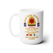 Load image into Gallery viewer, White Mug 15oz - Army - Cold War Vet - 17th Support Bn, 172nd In Bde - Ft Richardson AK w COLD SVC
