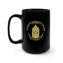 Load image into Gallery viewer, Black Mug 15oz - Army - Command Sergeant Major - CSM - Veteran - Flat

