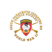 Load image into Gallery viewer, Kiss-Cut Vinyl Decals - Army - 555th Infantry Parachute Bn SSI - Triple Nickles - WWII w Br X 300
