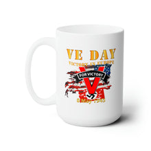 Load image into Gallery viewer, White Ceramic Mug 15oz - Army - Victory in Europe Day
