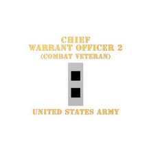Load image into Gallery viewer, Kiss-Cut Vinyl Decals - Army - Chief Warrant Officer 2 - CW02 - Flat - Combat Veteran X 300
