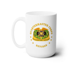 Load image into Gallery viewer, White Ceramic Mug 15oz - Army - Quartermaster Corps Regiment - Retired
