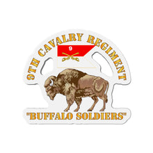 Load image into Gallery viewer, Die-Cut Magnets - 9th Cavalry Regiment - Buffalo Soldiers w 9th Cav Guidon
