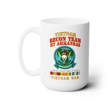 Load image into Gallery viewer, White Ceramic Mug 15oz - RECON TEAM -  Recon Team - RT Arkansas - Dragon - Vietnam War w VN SVC

