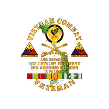 Load image into Gallery viewer, Kiss-Cut Vinyl Decals - Army - Vietnam Combat Veteran - 2nd Squadron, 1st Cav Regt - 2nd Armor Div
