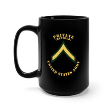 Load image into Gallery viewer, Black Mug 15oz - Army - Private - PV2 - Retired - Flat
