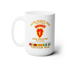 Load image into Gallery viewer, White Ceramic Mug 15oz - Army - 44th Scout Dog Platoon 25th Infantry Div - VN SVC
