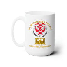 Load image into Gallery viewer, White Ceramic Mug 15oz - Army - 864th Eng Bn w Eng Br  Ft Lewis, WA
