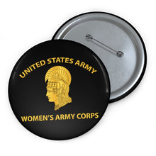 Load image into Gallery viewer, Custom Pin Buttons - US Army WAC - Gold
