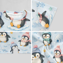 Load image into Gallery viewer, DTG 190gsm Cotton Baby Romper(All-Over Printing) - Penguin Winter Wonderland
