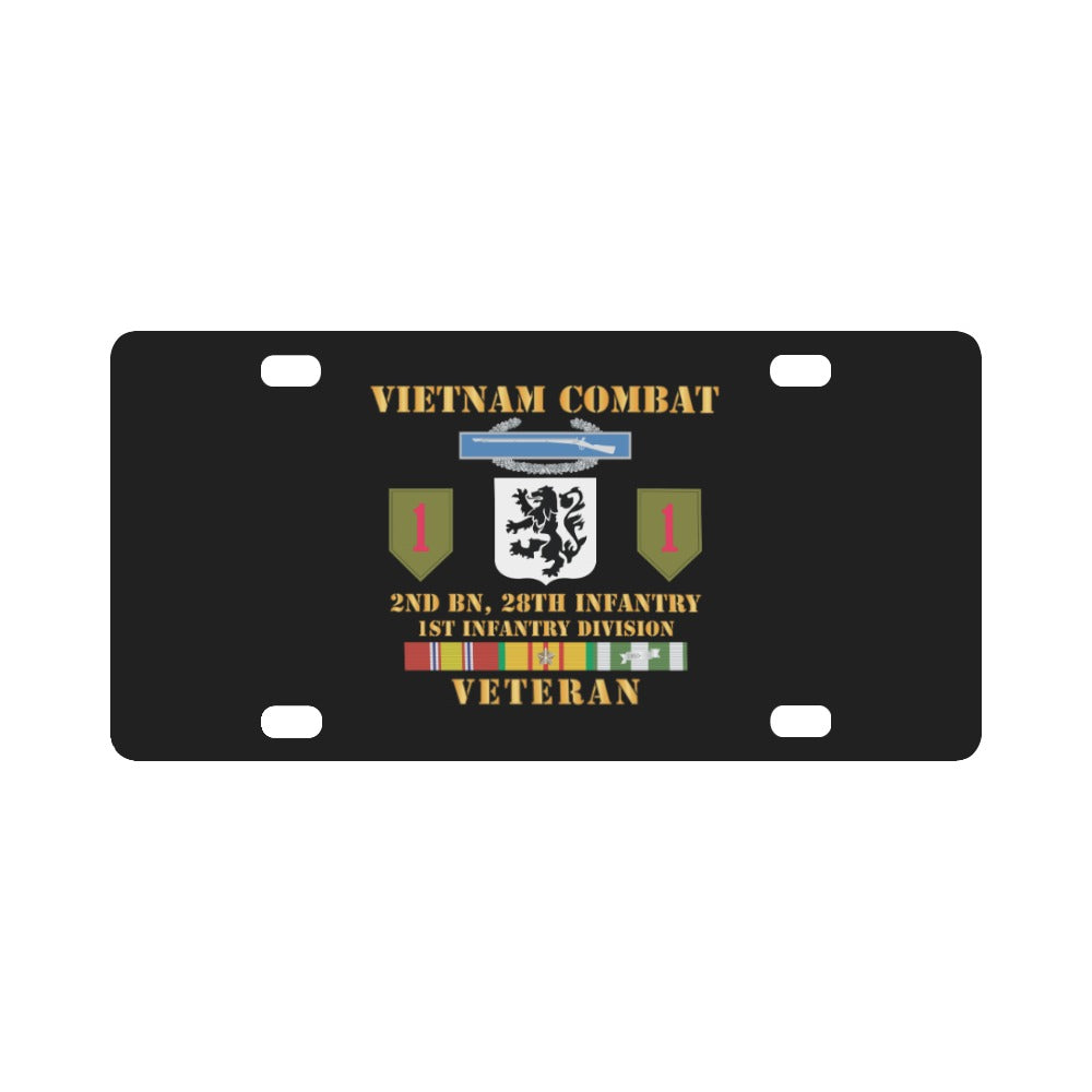 Vietnam Combat Infantry Veteran w 2nd Bn 28th Inf 1st Inf Div Classic License Plate