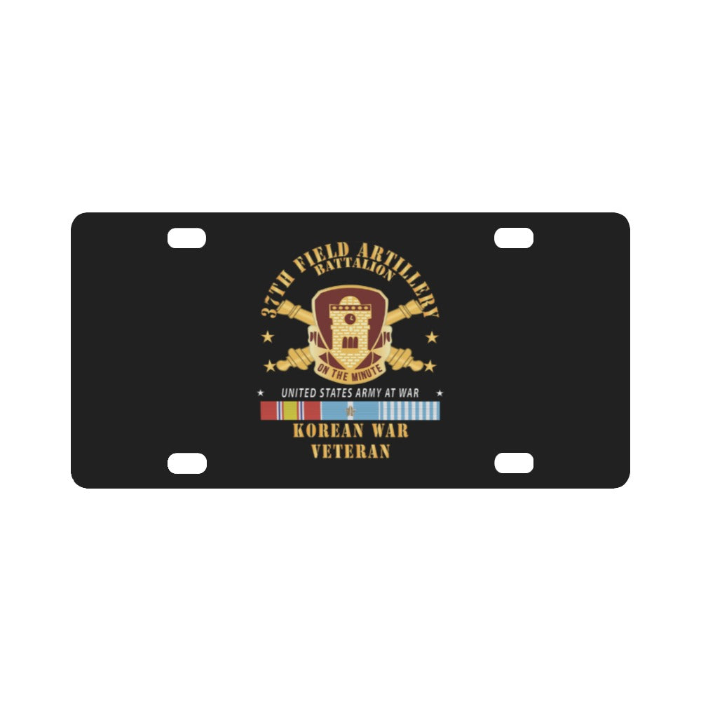 Army - 37th Field Artillery Battalion - DUI - Artillery Branch - Korean War Veteran KOREA SVC X 300 Classic License Plate