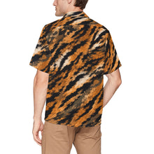 Load image into Gallery viewer, tiger-fur camouflage Men's All Over Print Hawaiian Shirt With Chest Pocket
