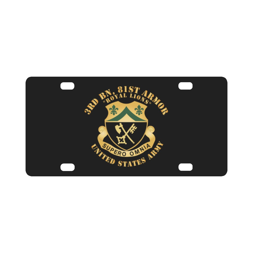 3rd Bn, 81st Armor - Royal Lions - DUI X 300 Classic License Plate ...