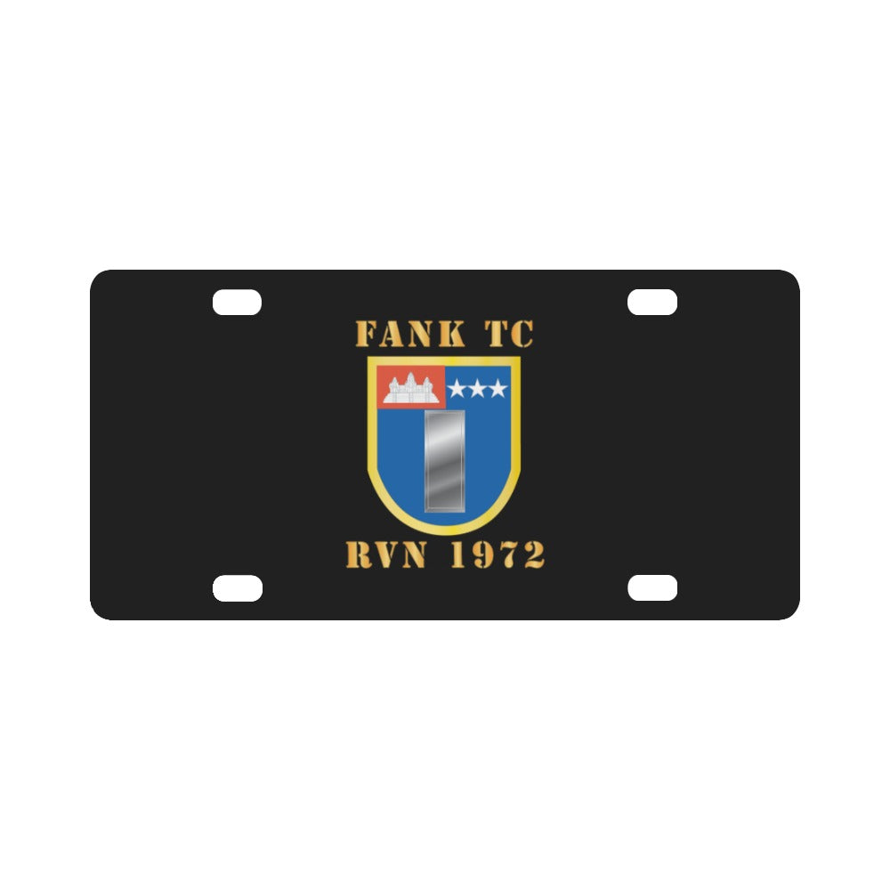 Flash - FANK TC - RVN 1972 w 1st LT Rank Insignia - Gold X 300 Classic License Plate