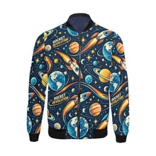 Load image into Gallery viewer, Retro Rocket Revolution Space Pattern Men's All Over Print Bomber Jacket
