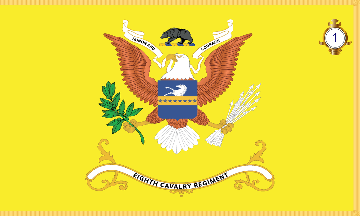 Cavalrt Color Rectangle Flags - 1st Battalion 8th Cavalry Regimental Colors – MIP ...