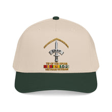 Load image into Gallery viewer, Mid Profile Baseball Cap - Army - Badge - LRRP - Tip of the Spear - Vietnam Vet w SVC - 3D - Enhanced
