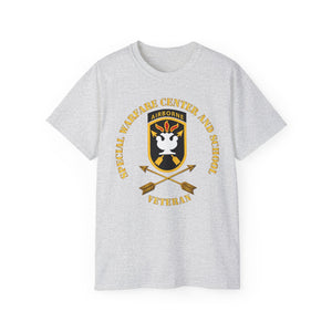 Unisex Ultra Cotton Tee - JFK Special Warfare Center - School SSI w Branch - Veteran wo Backgrnd