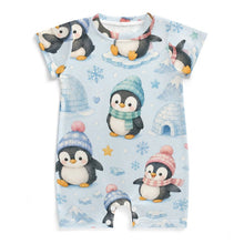 Load image into Gallery viewer, DTG 190gsm Cotton Baby Romper(All-Over Printing) - Penguin Winter Wonderland
