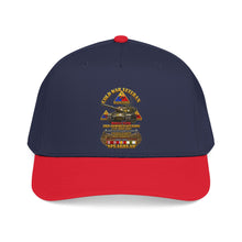 Load image into Gallery viewer, Mid Profile Baseball Cap - Army - Cold War Vet -  3rd Armored Division  - Gelnhausen, Germany - M60A3 Tank  - Spearhead w Fire - 3D - Enhanced
