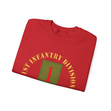 Load image into Gallery viewer, Crewneck Sweatshirt - Army - SSI - 1st Infantry Division - Big Red One - Vietnam Veteran w VN SVC Bar X 300
