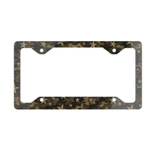 Load image into Gallery viewer, Metal License Plate Frame - Distressed Camo Stars Pattern
