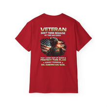 Load image into Gallery viewer, Unisex Ultra Cotton Tee - Veteran’s pride and sacrifice
