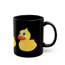 Load image into Gallery viewer, Black Mug 15oz - Yellow Rubber Duck - Oblique Left Front X 300
