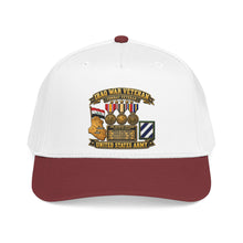 Load image into Gallery viewer, Mid Profile Baseball Cap - Army - Iraq War Veteran - Ribbon Bar - Map - SSI - 3rd Infantry Division - 3D - Enhanced
