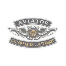 Load image into Gallery viewer, Kiss-Cut Stickers - USCG - Aviator Badge - Auxiliary w txt - 3D - Enhanced
