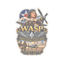 Load image into Gallery viewer, Kiss-Cut Stickers - WASP - Women Airforce Service Pilot - WWII - 3D - Enhanced
