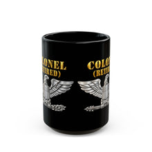 Load image into Gallery viewer, Black Mug (15oz) - Colonel - Retired - 3D - Enhanced
