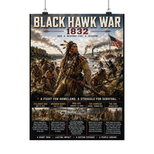 Load image into Gallery viewer, Black Hawk Wars (1832) Tribute Matte Poster - "Struggle for Rock River Country - Illinois and Wisconsin"

