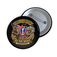Load image into Gallery viewer, Custom Pin Buttons - Army - 442nd Airborne Infantry Regimental Combat Team - 3D - Enhanced with EUR WWII SVC
