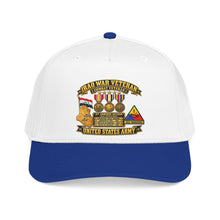 Load image into Gallery viewer, Mid Profile Baseball Cap - Army - Iraq War Veteran - Ribbon Bar - Map - SSI - 1st Armored Division - 3D - Enhanced
