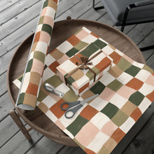 Load image into Gallery viewer, Gift Wrap Paper — Hand-Painted Earthy Checkerboard Pattern
