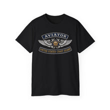 Load image into Gallery viewer, Unisex Ultra Cotton Tee - USCG - Aviator Badge - Auxiliary w txt - 3D - Enhanced
