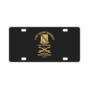 Army - 14th Cavalry Regiment w Cav Br - 2nd Squadron - Operation Iraqi Freedom - 2010 - Red Txt X 30 Classic License Plate