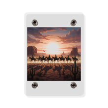 Load image into Gallery viewer, Acrylic Wall Art Panel - 10th Cavalry on Patrol in the sunset w 10th Cav Guidon
